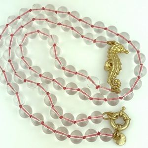 J. CREW Sea Horse Glass Bead Strand Necklace
